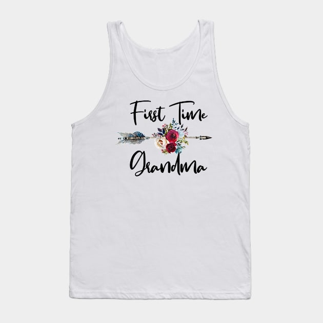 First Time Grandma Pregnancy Announcement Tank Top by LotusTee